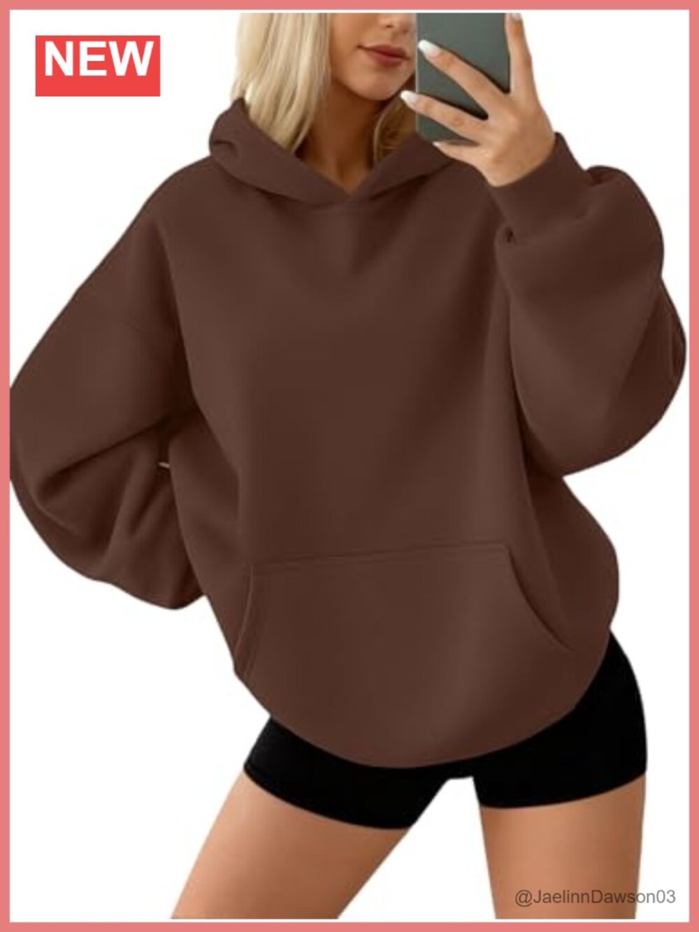 Oversized Fleece Hoodie Pullover Sweatshirt Cotton Polyester